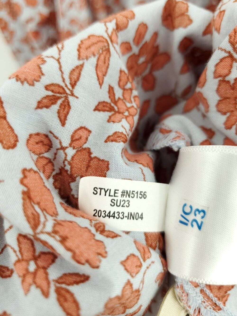 Madewell Fiore Floral Short Sleeve Cotton Wrap Dress XL Blue/Red-Orange Floral - Picture 15 of 15